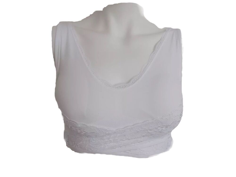 Cara Mia bra bralette size Medium comfort lift support wireless white NEW
